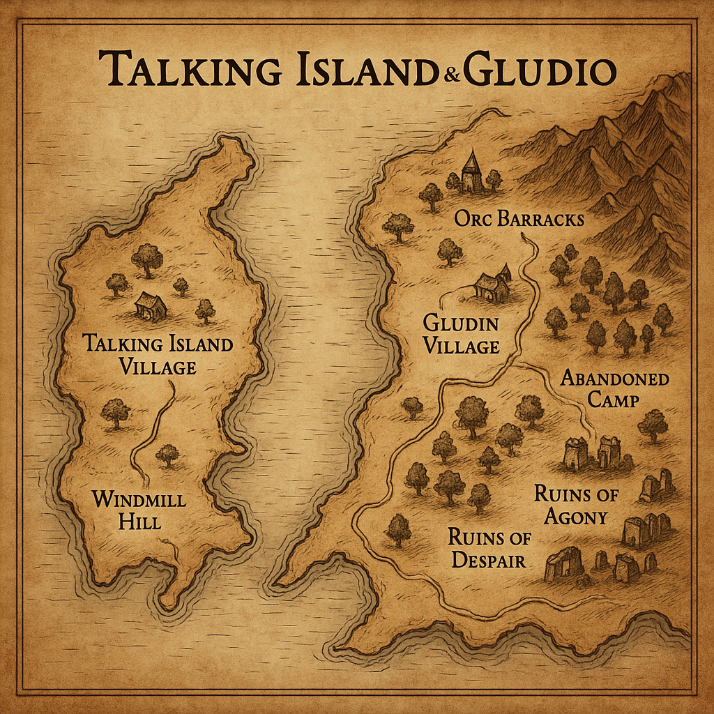 Carte : Talking Island & Gludio